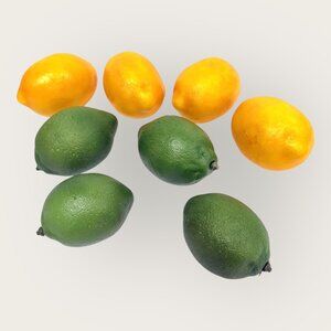 Lot of 8 Realistic Faux Lemons and Limes Home Decor Crafts 4 of Each